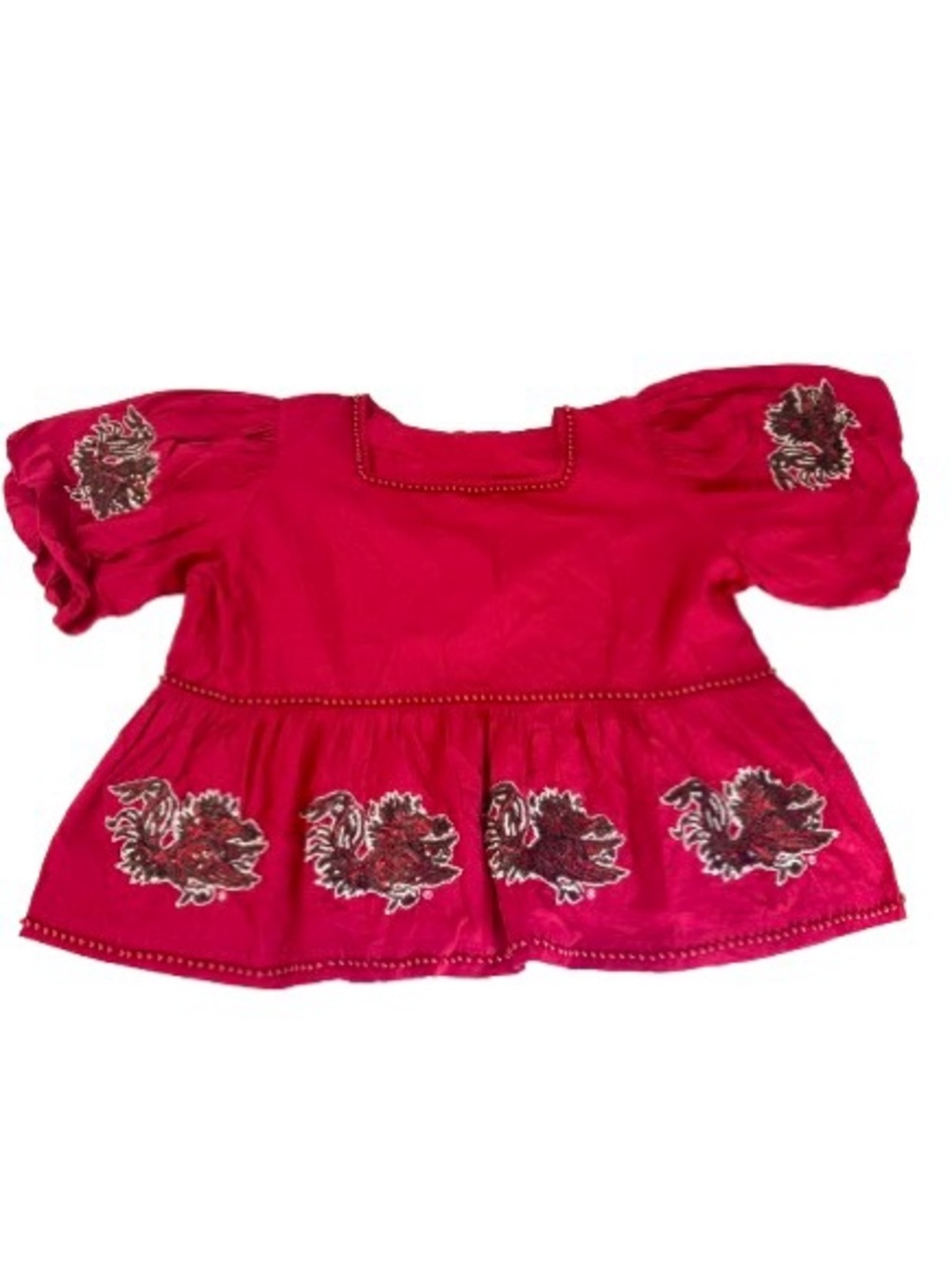 The University of South Carolina The Puff Sleeve Peplum Top